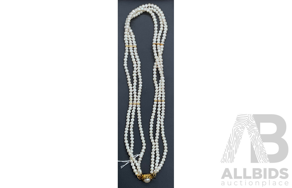 Freshwater Pearl Necklace, Bracelet & Earring Set