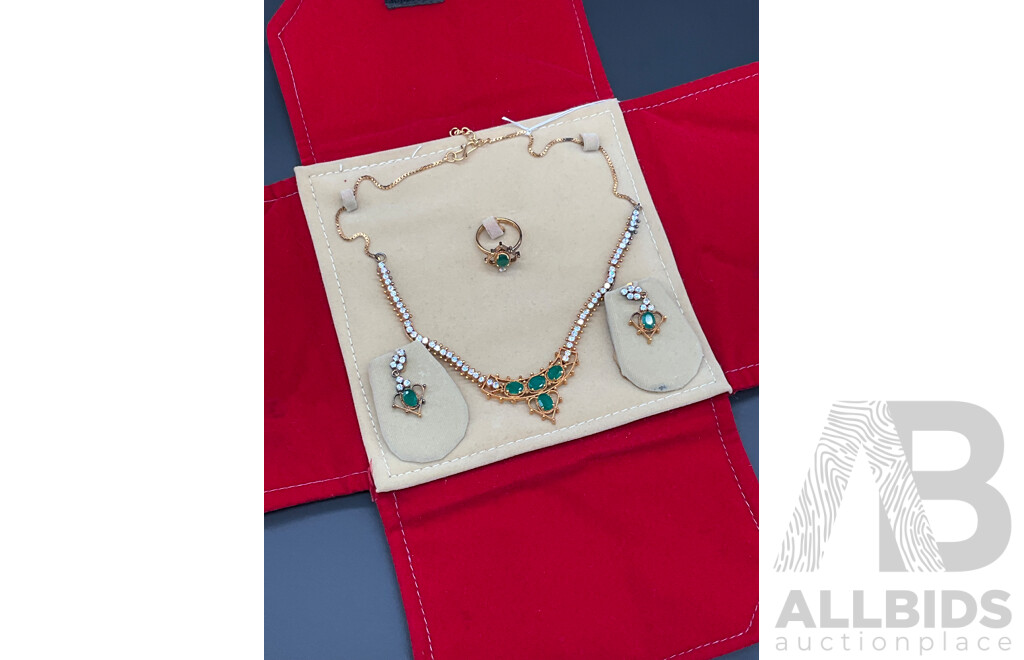 Floral Necklace, Ring & Earring Set
