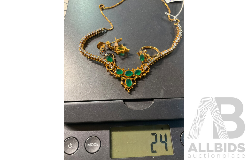 Floral Necklace, Ring & Earring Set