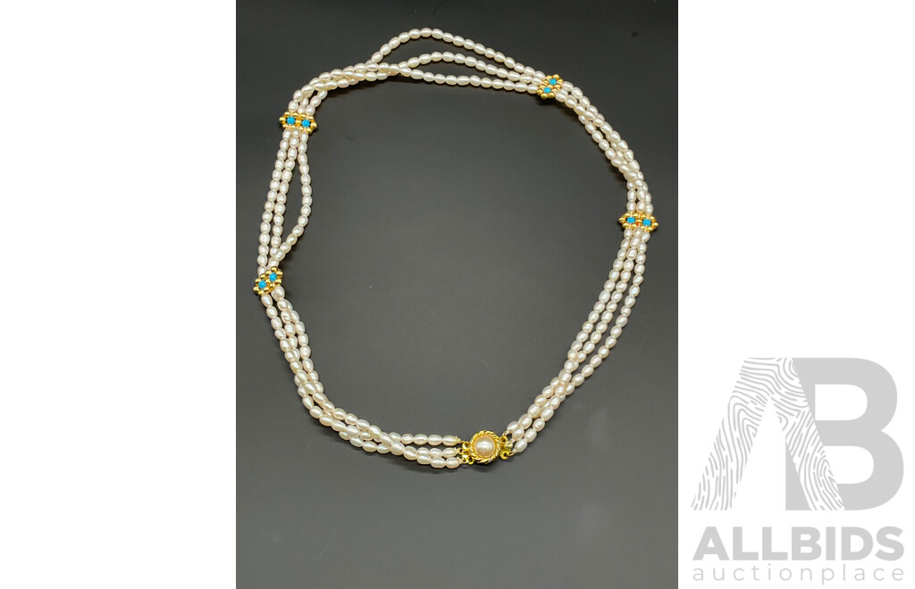 Freshwater Pearl Necklace, Bracelet & Earring Set