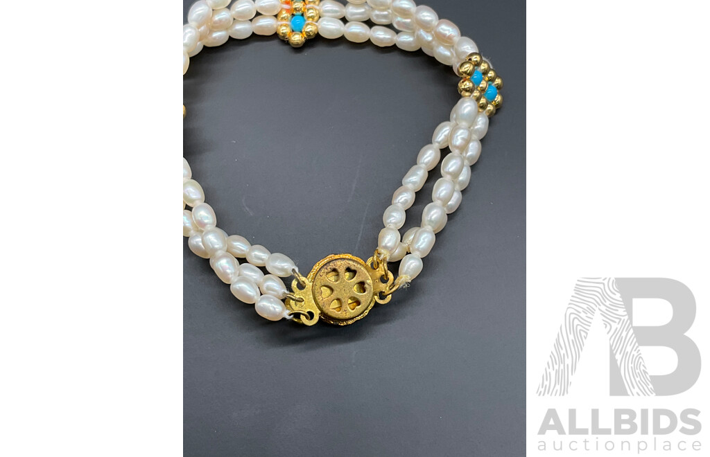 Freshwater Pearl Necklace, Bracelet & Earring Set