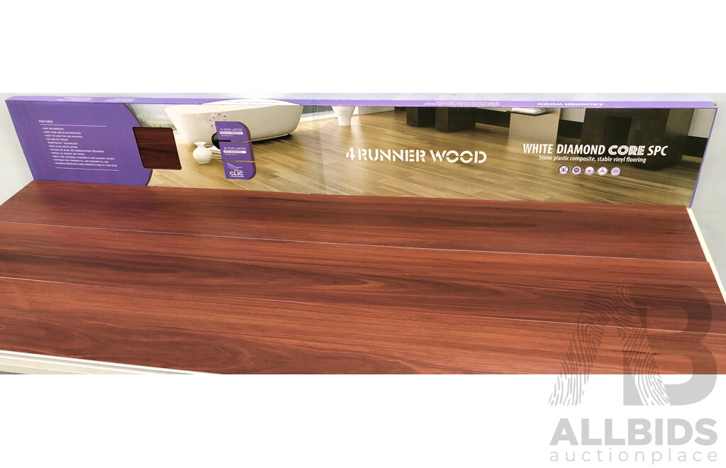 4Runner 7mm Hybrid Flooring - Antique Wood Finish - Red Jarrah - 26.676 Square Meters - Brand New