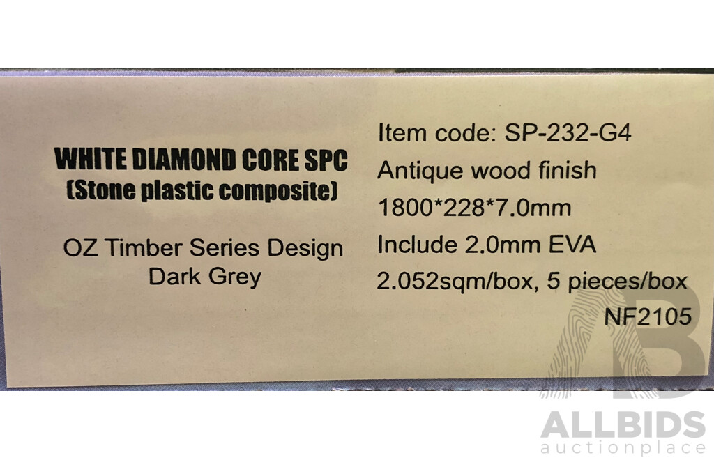 4Runner 7mm Hybrid Flooring - Antique Wood Finish - Dark Grey - 28.728 Square Meters - Brand New