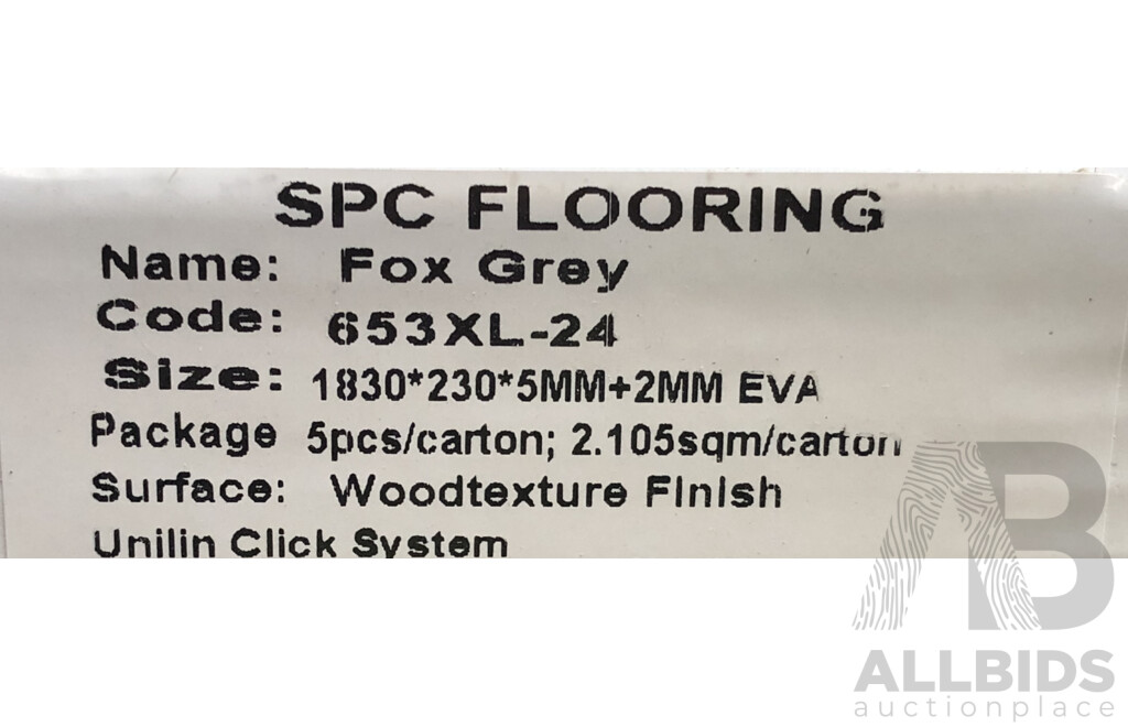 HRD SPC 5mm Hybrid Flooring - Wood Texture Finish - Fox Grey - 27.365 Square Meters - Brand New