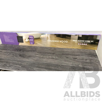 4Runner 7mm Hybrid Flooring - Antique Wood Finish - Dark Grey - 28.728 Square Meters - Brand New