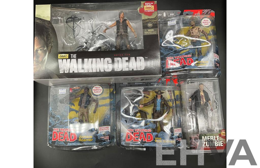 The Walking Dead Collectable Action Figures - Lot of 5