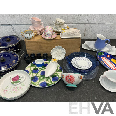 Collection of Vintage Ceramics, Including Plates, Cups, Saucers and Serving Dishes