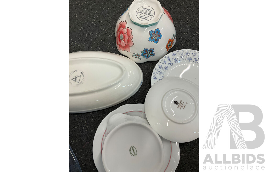 Collection of Vintage Ceramics, Including Plates, Cups, Saucers and Serving Dishes