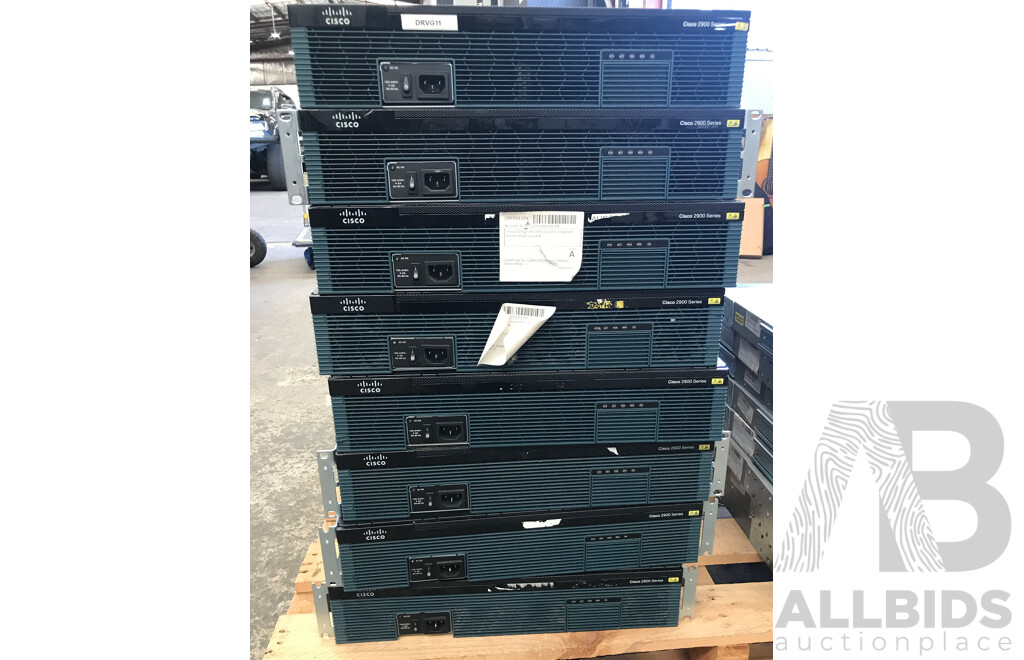 Cisco 2900 Series Assorted Integrated Service Routers - Lot of 8