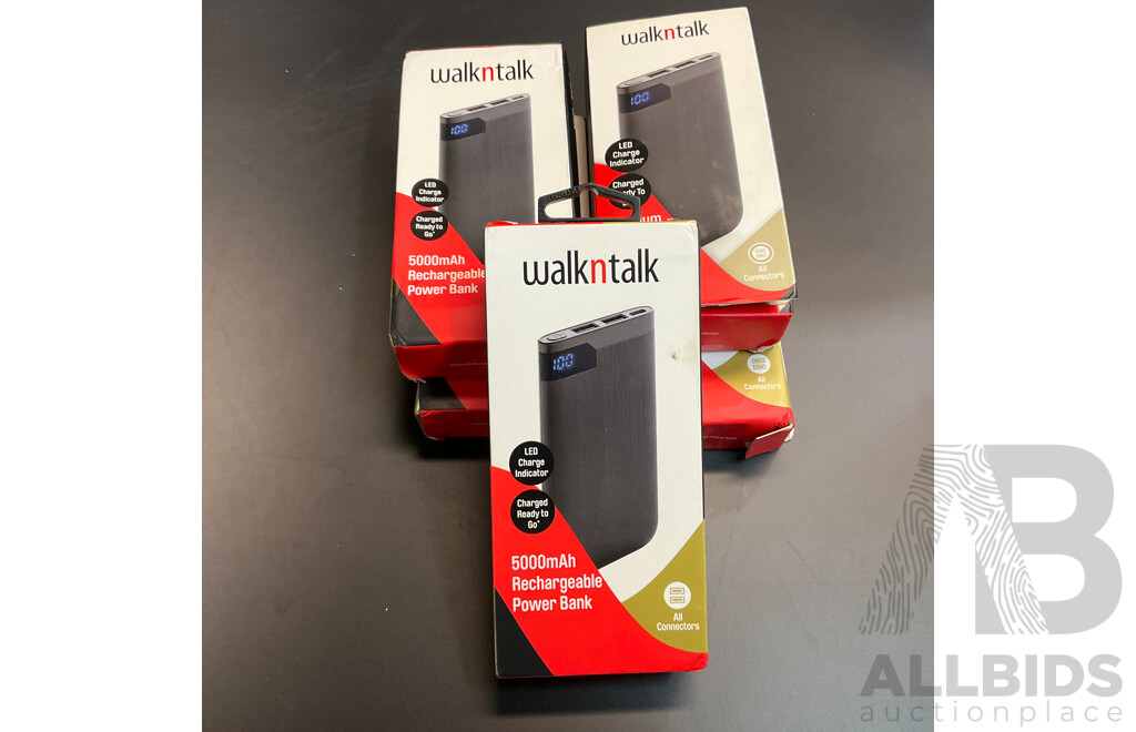 Walkntalk Power Bank 5000mAh X5 & Anko Earring & Rings - Lot of 8