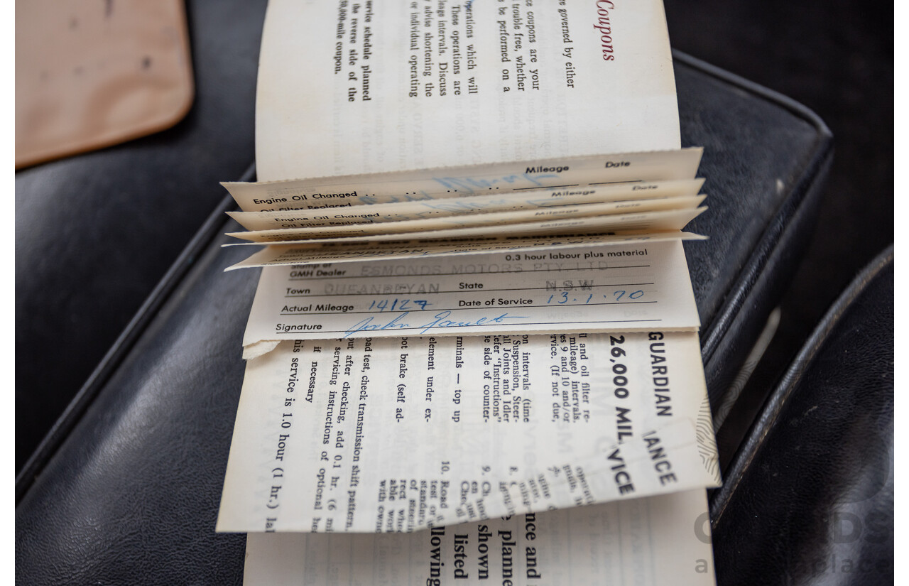 01/1968 Holden HK Premier 4d Sedan Grecian White 186S 3.0L - Matching Numbers Survivor Car