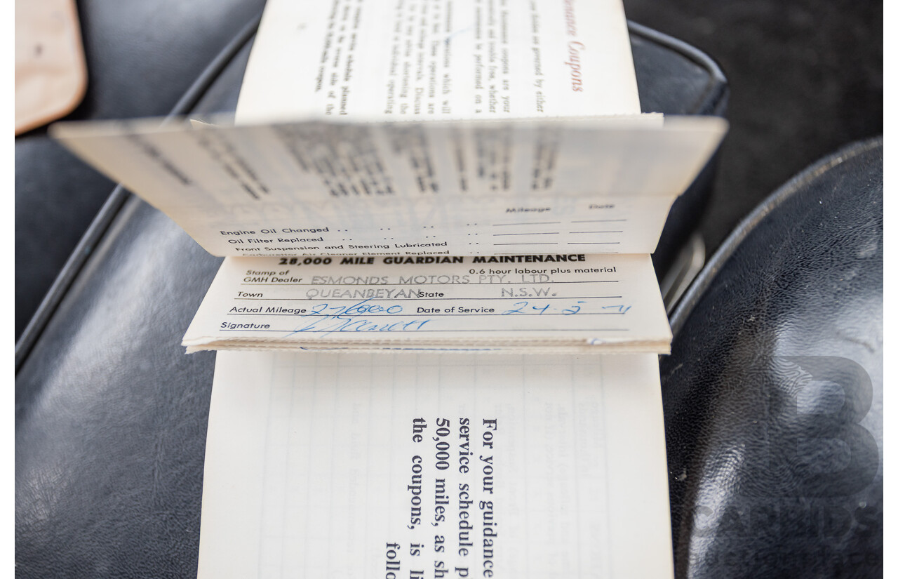 01/1968 Holden HK Premier 4d Sedan Grecian White 186S 3.0L - Matching Numbers Survivor Car