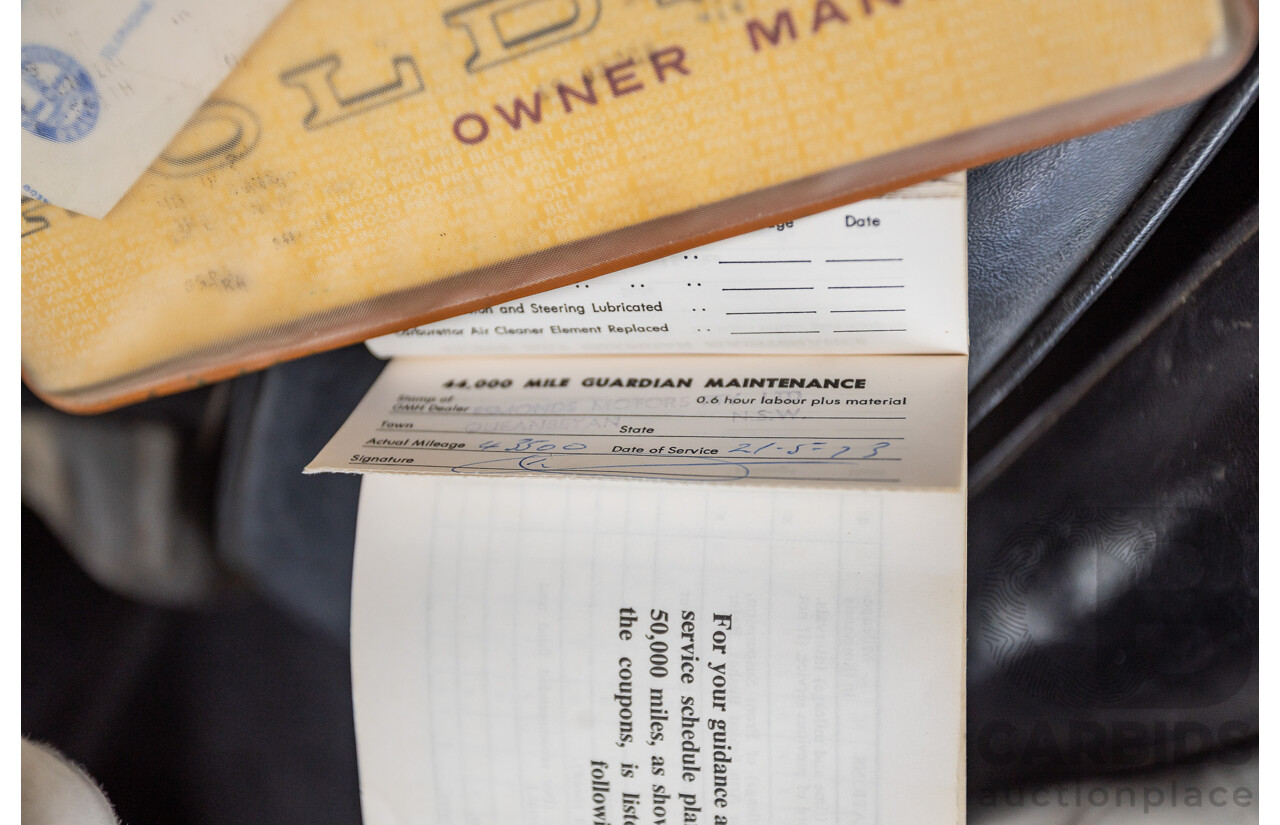 01/1968 Holden HK Premier 4d Sedan Grecian White 186S 3.0L - Matching Numbers Survivor Car