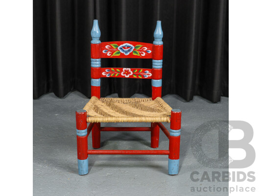 Mexican Folk Art Children's Wooden Chair