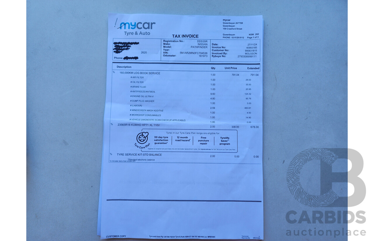 11/2015 Nissan Pathfinder ST (4x2) R52 MY15 4d Wagon Brown 3.5L