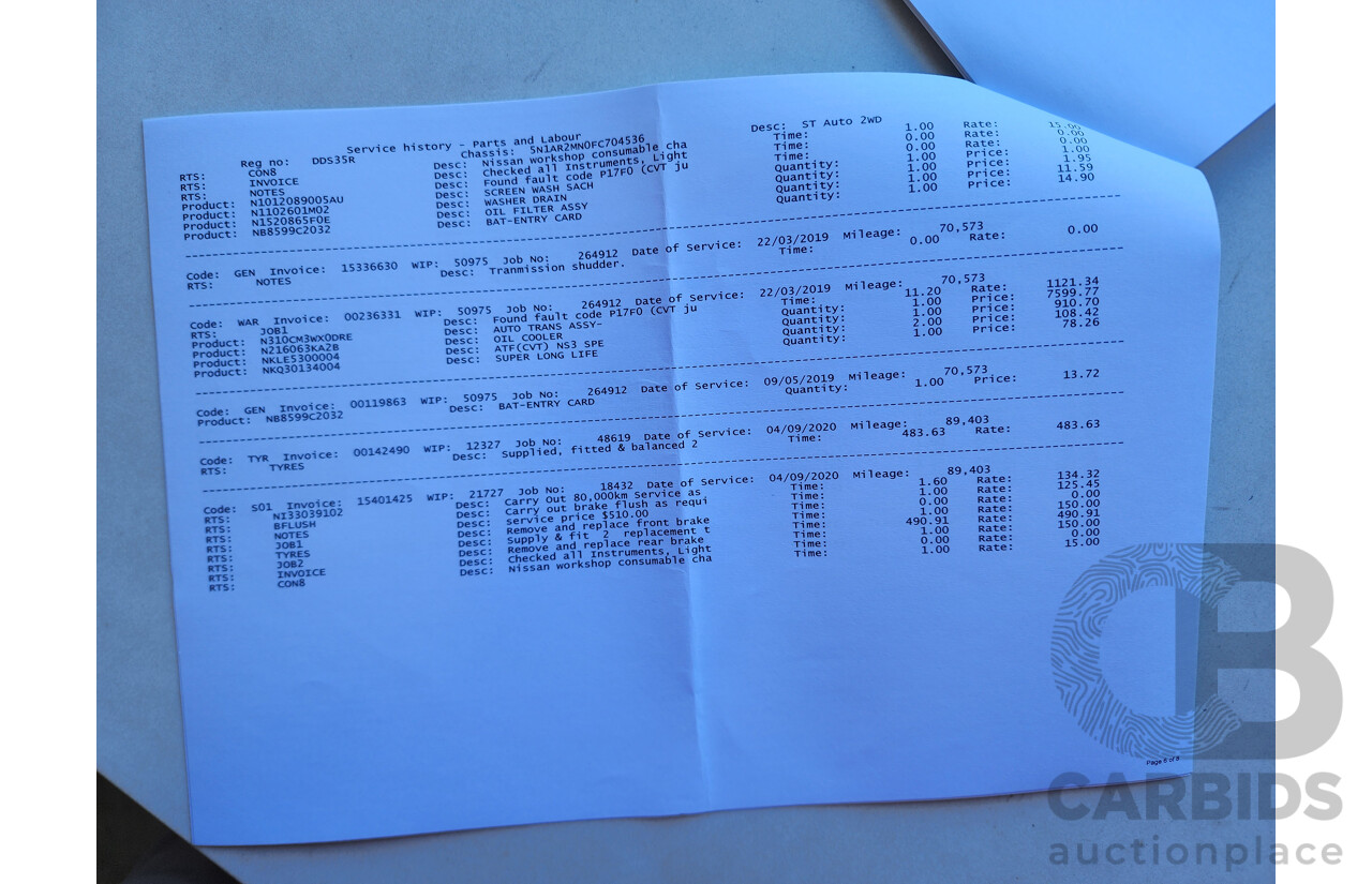 11/2015 Nissan Pathfinder ST (4x2) R52 MY15 4d Wagon Brown 3.5L