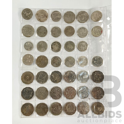 Collection of Australian Commemorative Fifty and Twenty Cent Coins Including 2014 AIATSIS, 2019 Indigenous Language, 2001 Federation, 1977 Jubilee, 2000 Millennium and More