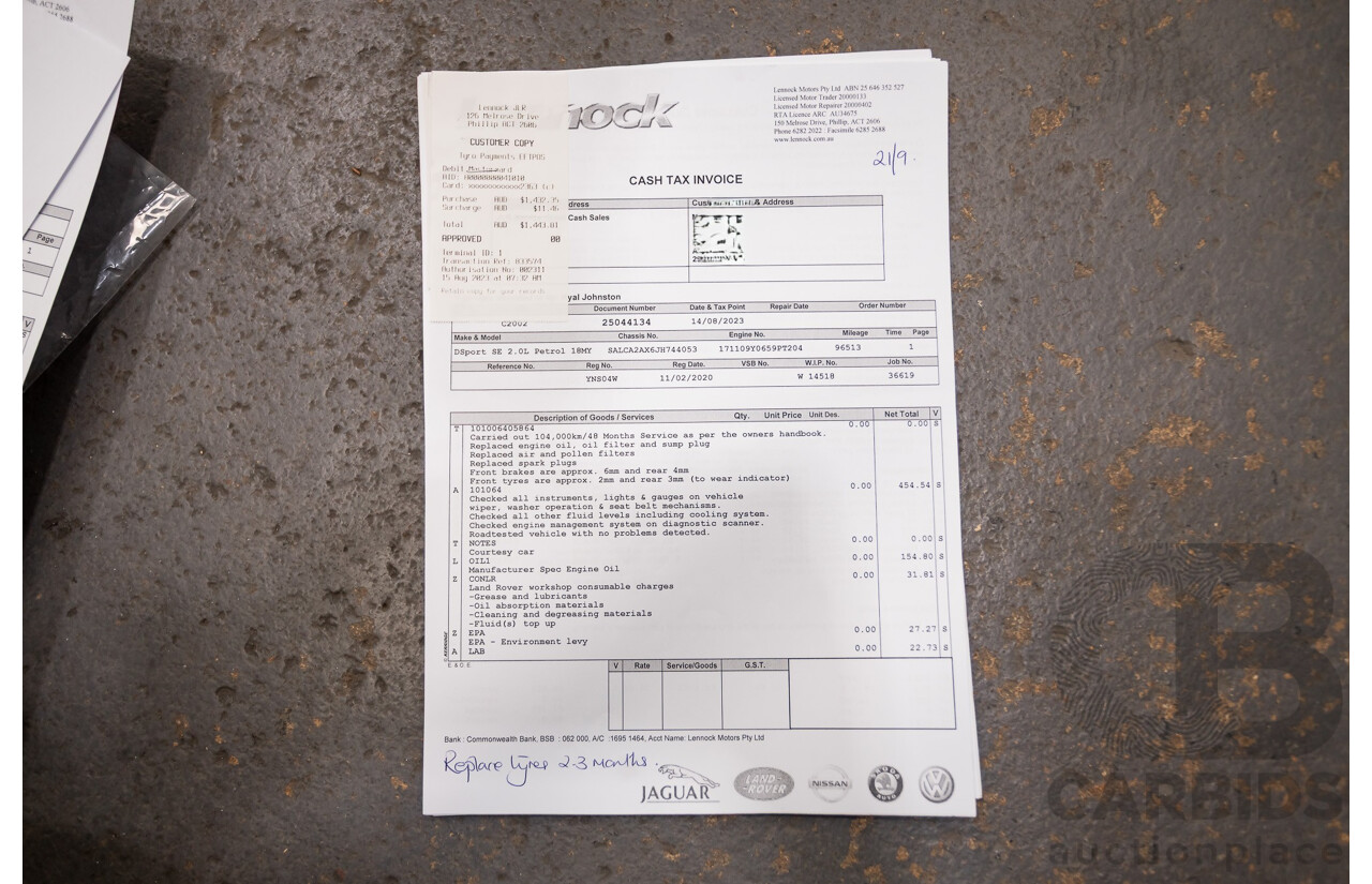 01/2019 Land Rover Discovery Sport Si4 (213kW) SE (AWD) L550 MY19 4D Wagon Fuji White Turbo 2.0L