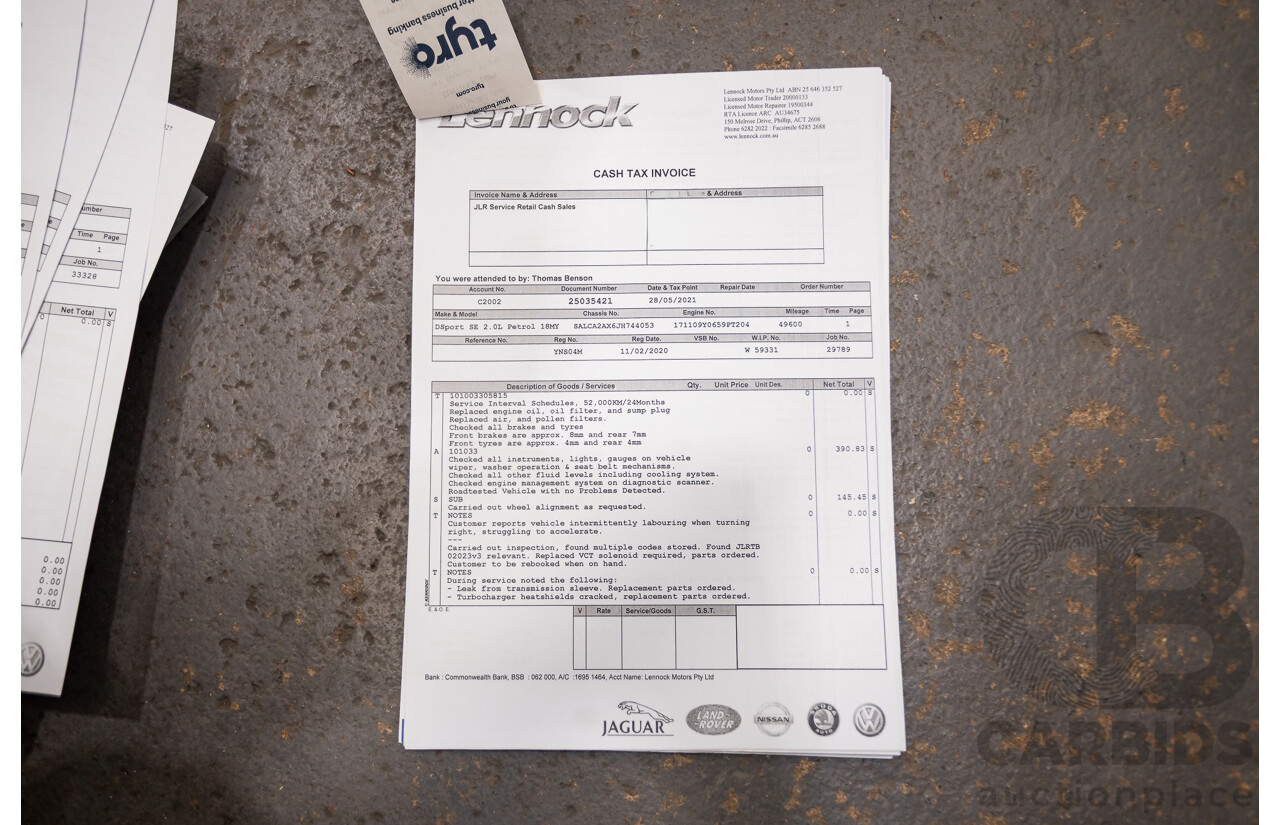 01/2019 Land Rover Discovery Sport Si4 (213kW) SE (AWD) L550 MY19 4D Wagon Fuji White Turbo 2.0L