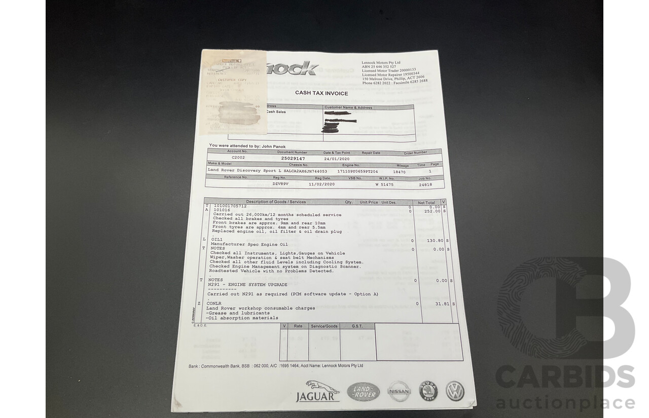 01/2019 Land Rover Discovery Sport Si4 SE (213kW AWD) L550 MY19 4d Wagon Fuji White/Black Roof Turbo 2.0L