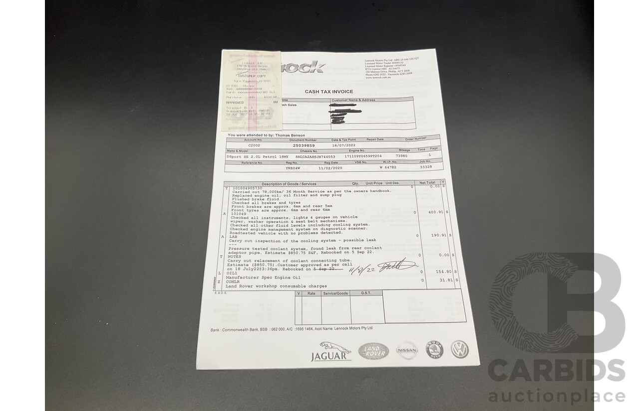 01/2019 Land Rover Discovery Sport Si4 SE (213kW AWD) L550 MY19 4d Wagon Fuji White/Black Roof Turbo 2.0L