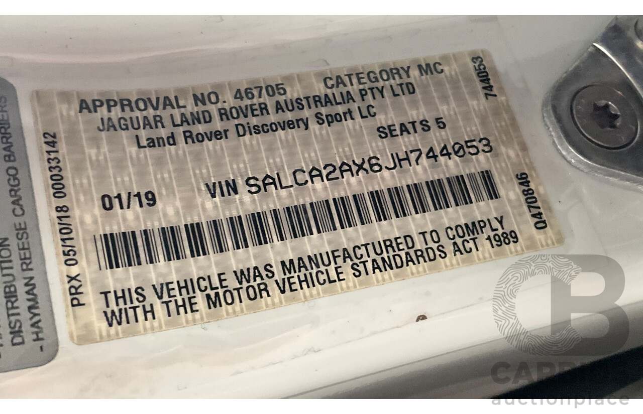 01/2019 Land Rover Discovery Sport Si4 SE (213kW AWD) L550 MY19 4d Wagon Fuji White/Black Roof Turbo 2.0L