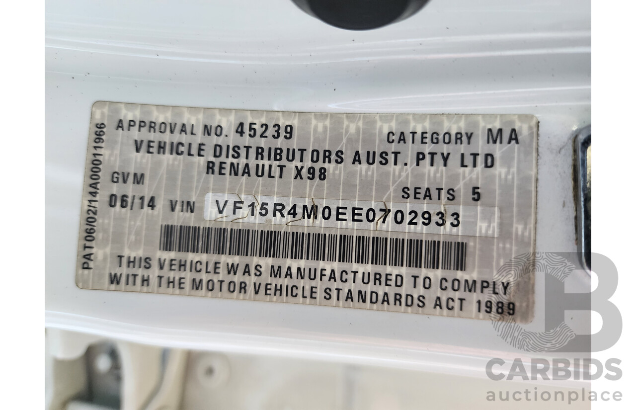 6/2014 Renault Clio RS 200 Sport Trophy X98 5d Hatchback White 1.6L