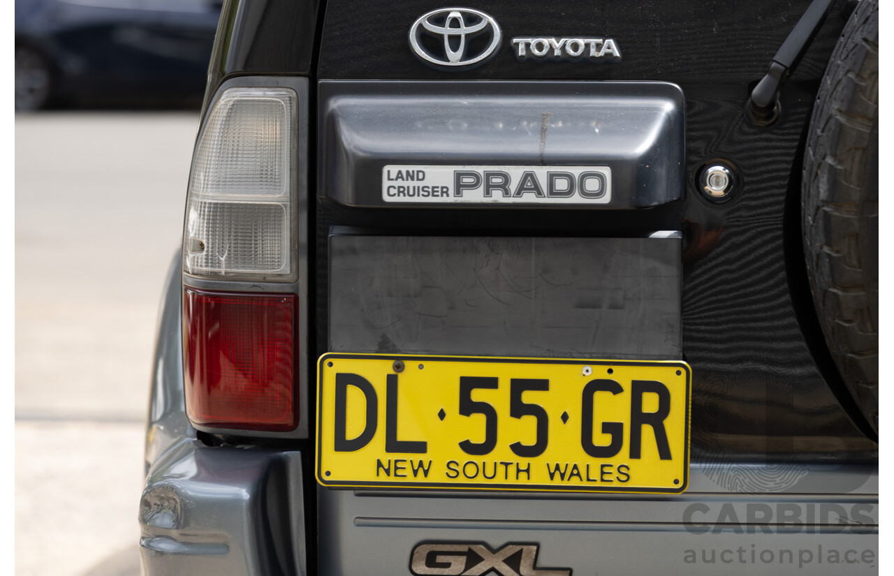 10/2000 Toyota Landcruiser Prado GXL (4x4) KZJ95R 4d Wagon Black Onyx Turbo Diesel 3.0L