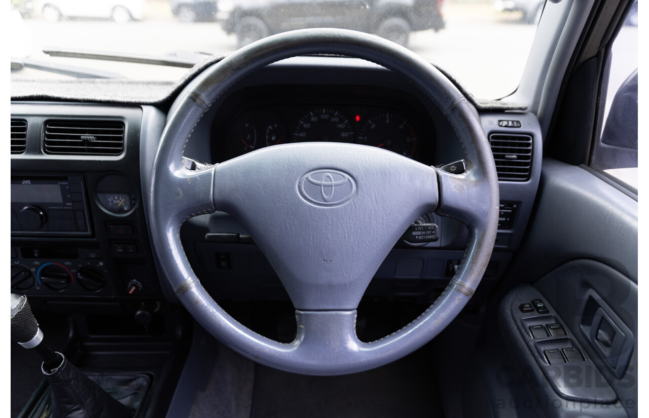 10/2000 Toyota Landcruiser Prado GXL (4x4) KZJ95R 4d Wagon Black Onyx Turbo Diesel 3.0L