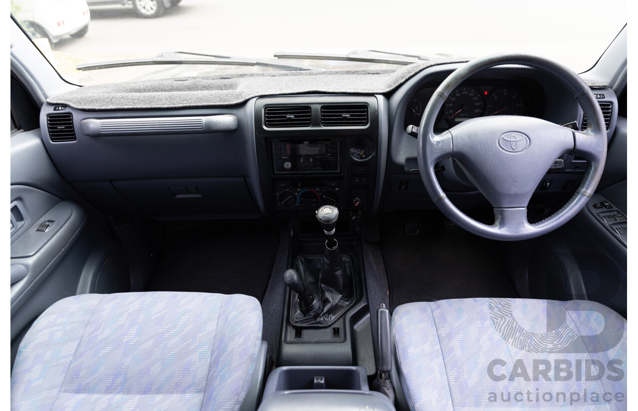 10/2000 Toyota Landcruiser Prado GXL (4x4) KZJ95R 4d Wagon Black Onyx Turbo Diesel 3.0L