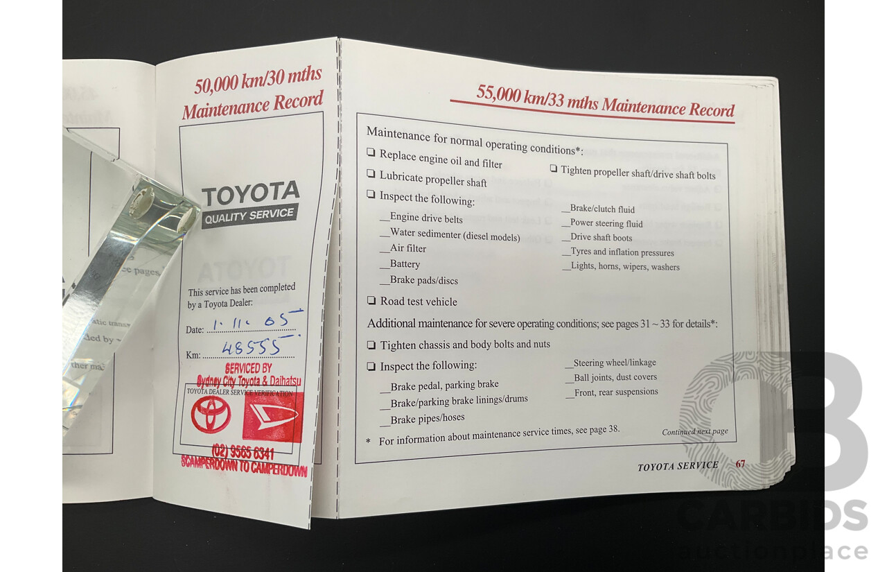 10/2000 Toyota Landcruiser Prado GXL (4x4) KZJ95R 4d Wagon Black Onyx Turbo Diesel 3.0L