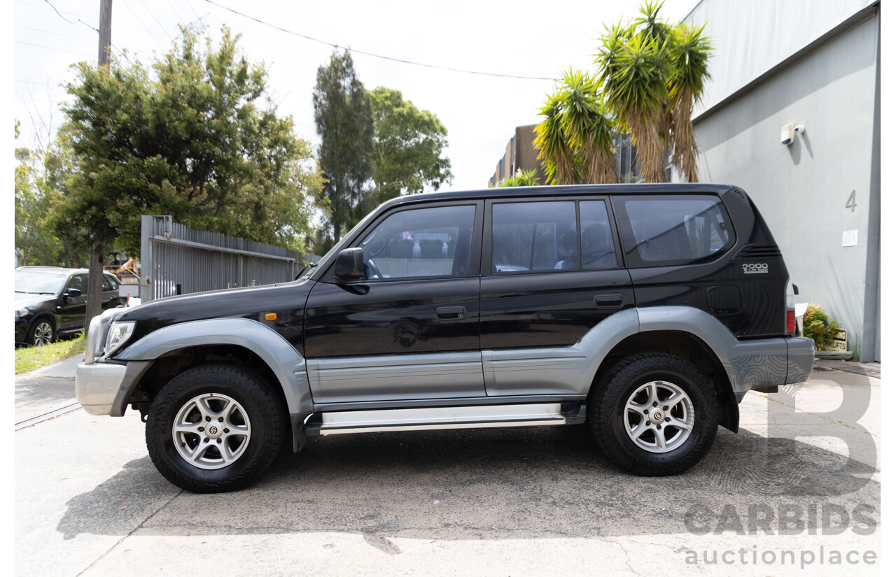 10/2000 Toyota Landcruiser Prado GXL (4x4) KZJ95R 4d Wagon Black Onyx Turbo Diesel 3.0L