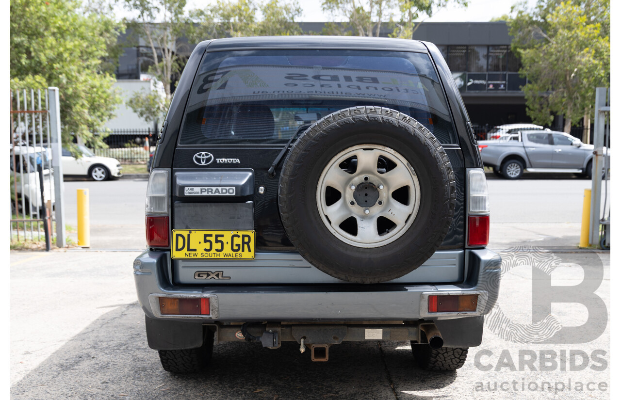 10/2000 Toyota Landcruiser Prado GXL (4x4) KZJ95R 4d Wagon Black Onyx Turbo Diesel 3.0L