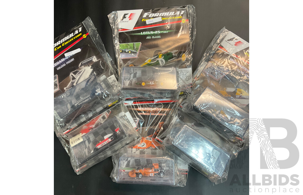 Collection of 6 ''Formula 1 the Car Collection'' Magazine with 1/43 Collectable Die Cast Model Car