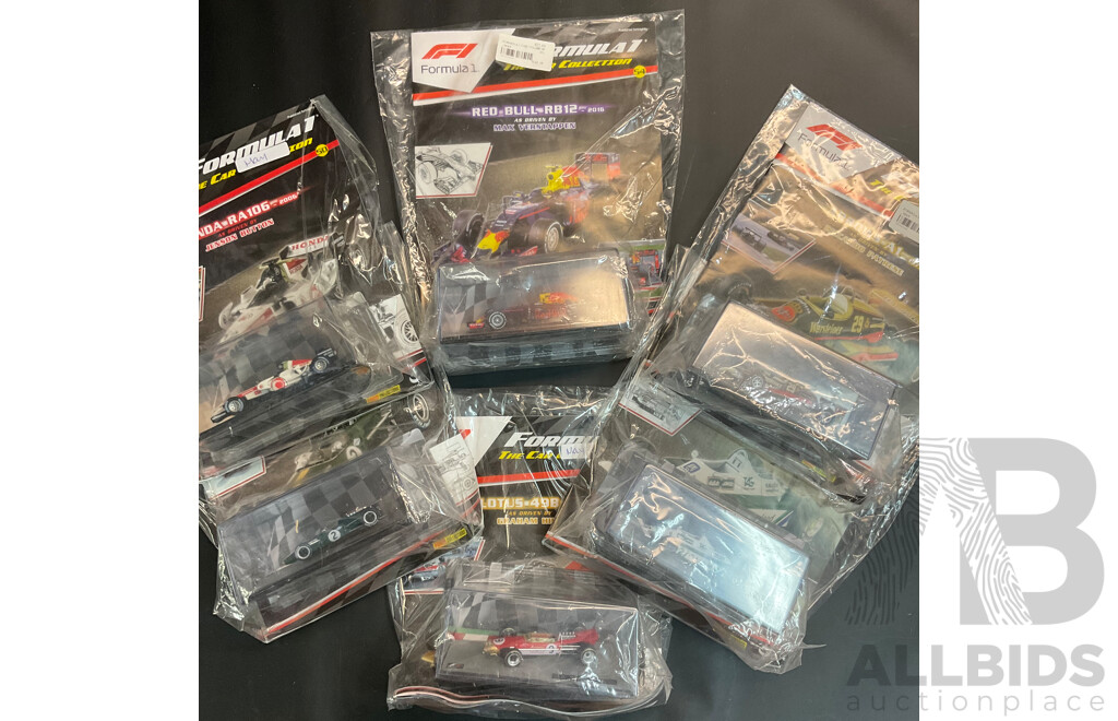Collection of 6 ''Formula 1 the Car Collection'' Magazine with 1/43 Collectable Die Cast Model Car