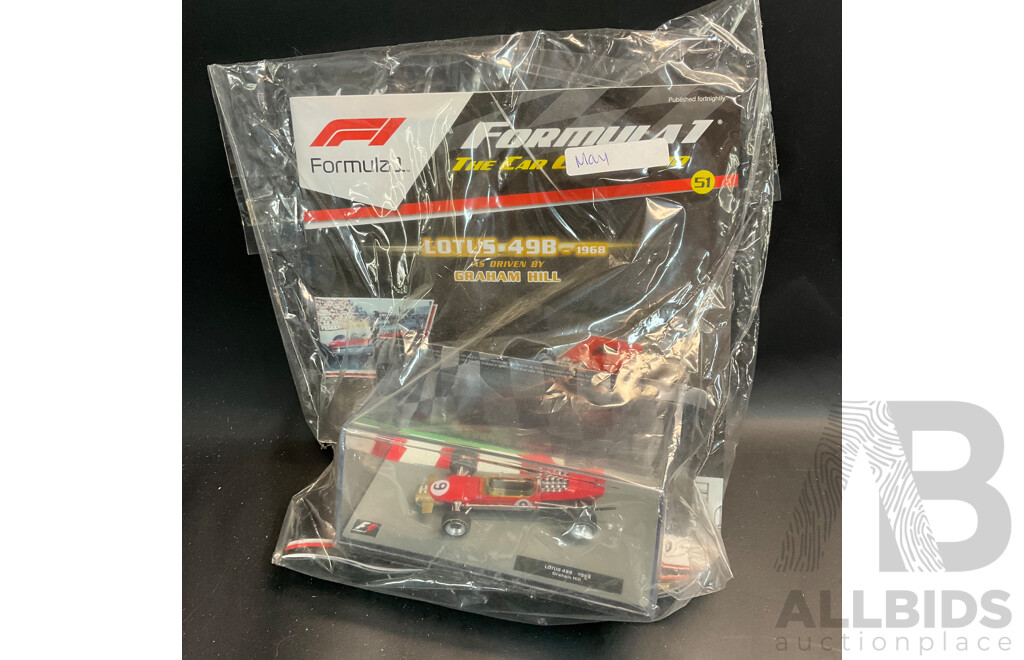 Collection of 6 ''Formula 1 the Car Collection'' Magazine with 1/43 Collectable Die Cast Model Car