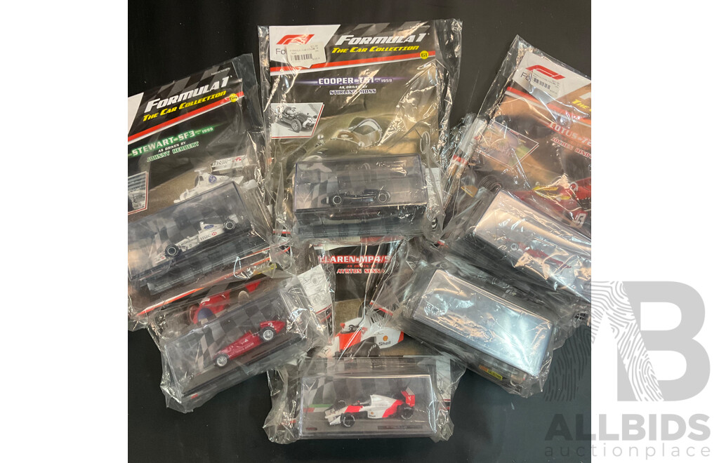 Collection of 6 ''Formula 1 the Car Collection'' Magazine with 1/43 Collectable Die Cast Model Car