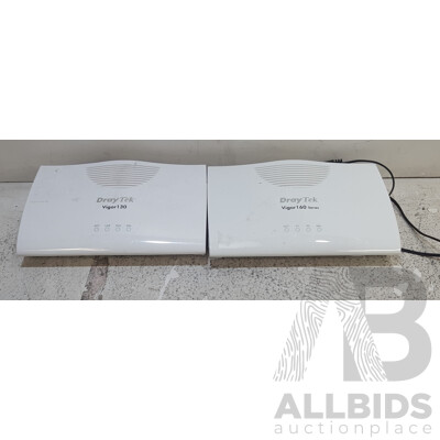 DrayTek Vigor160 & Vigor130 Series Modems w/ Power Supplies