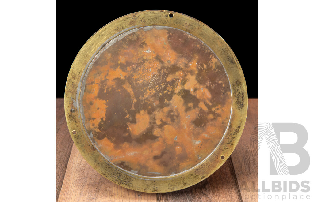 Antique Brass Cased Eight Day Bulkhead Clock