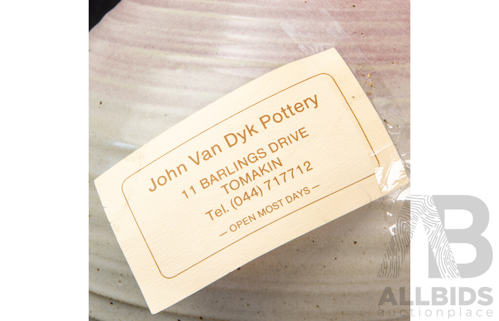 Large Glazed Pottery Vase by John Van Dyk