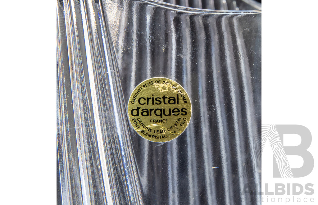 Cut Crystal Fluted Vase by Cristal Dárques, France