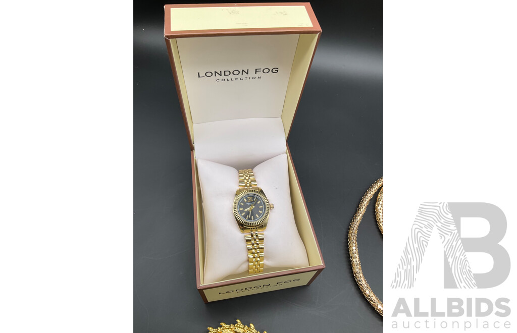 LONDON FOG Watch and Assorted Costume Jewellery - Lot of 9