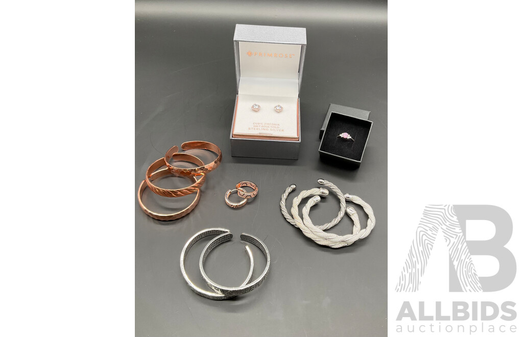 PRIMROSE Earings, Ring with 925 Marking and Assorted Costume Jewellery - Lot of 11