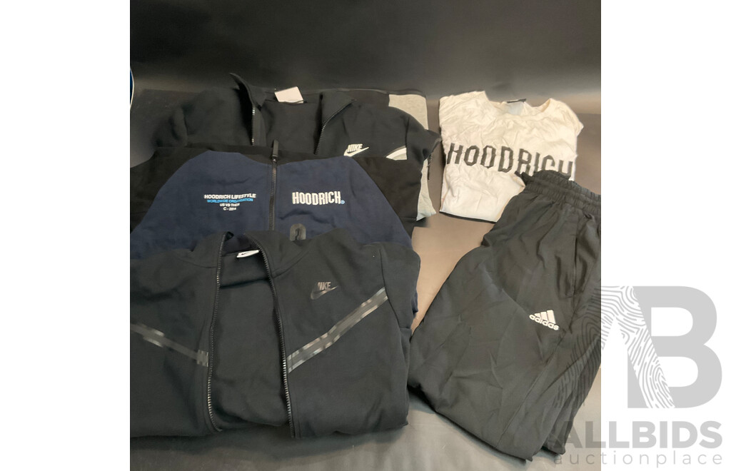 Nike & Hoodrich Jacket & Adidas Pants & Hoodrich T-shirt - Lot of 5