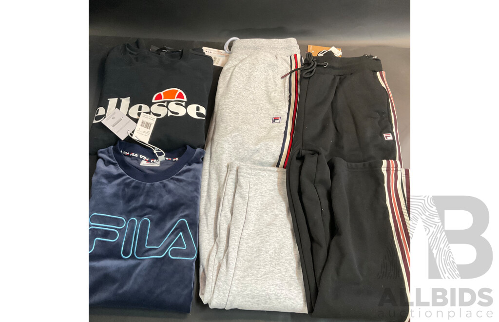 Ellesse, Fila Long Sleeve (S&L) & Pants (XL)- Lot of 4