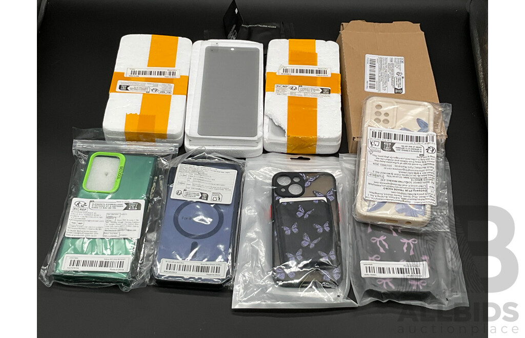 Assorted Phone Covers and Screen Protectors - Lot of 9