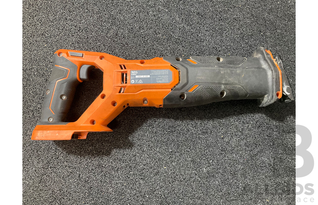 AEG 18V Reciprocating Saw (A18RS) and Impact Driver (BSS18SBL) with 5.0Ah Battery - Lot of 3