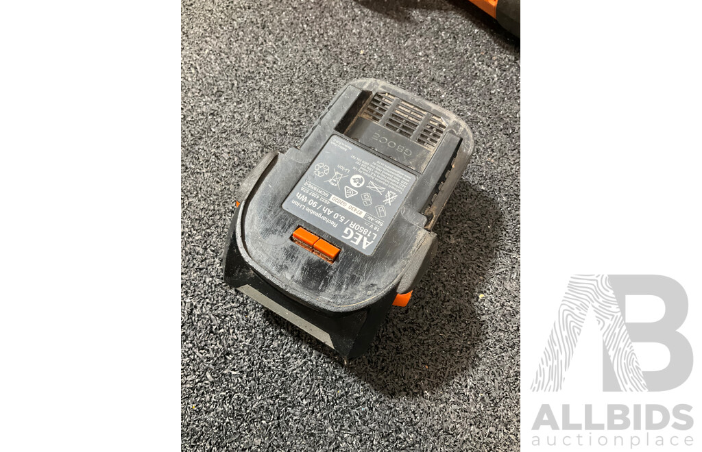 AEG 18V Reciprocating Saw (A18RS) and Impact Driver (BSS18SBL) with 5.0Ah Battery - Lot of 3