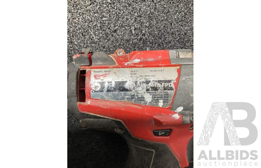 MILWAUKEE FUEL 18V Impact Driver (M18 FID3), Hammer Drill (M18 FPD) and 5.0Ah Battery - Lot of 3