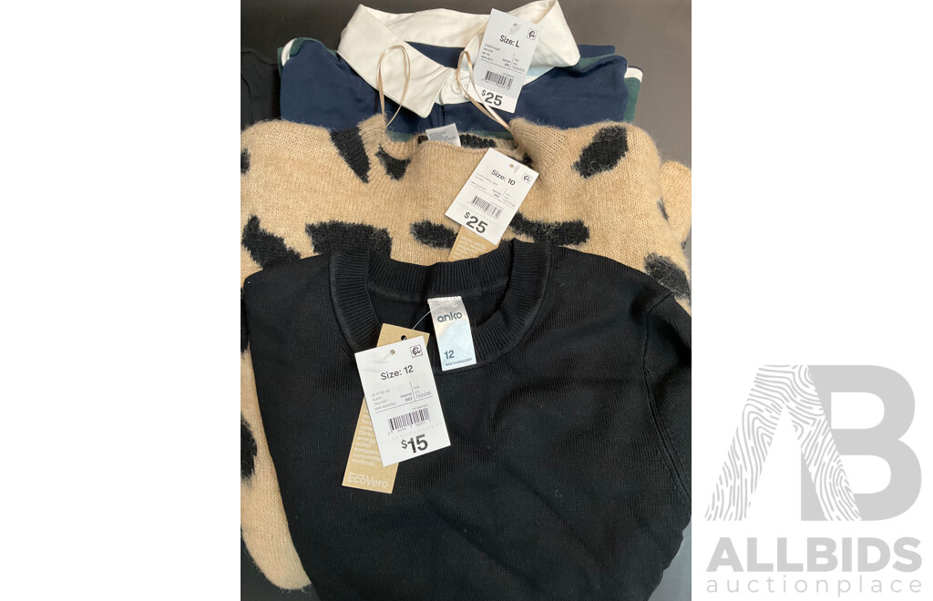 Assorted Men's and Women's Clothing and Shoes, Costume Jewellery  - Lot of 18